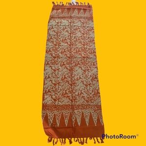 Batik Rayon Scarf with Fringe, 20” x 60”, 100% Rayon, NWT